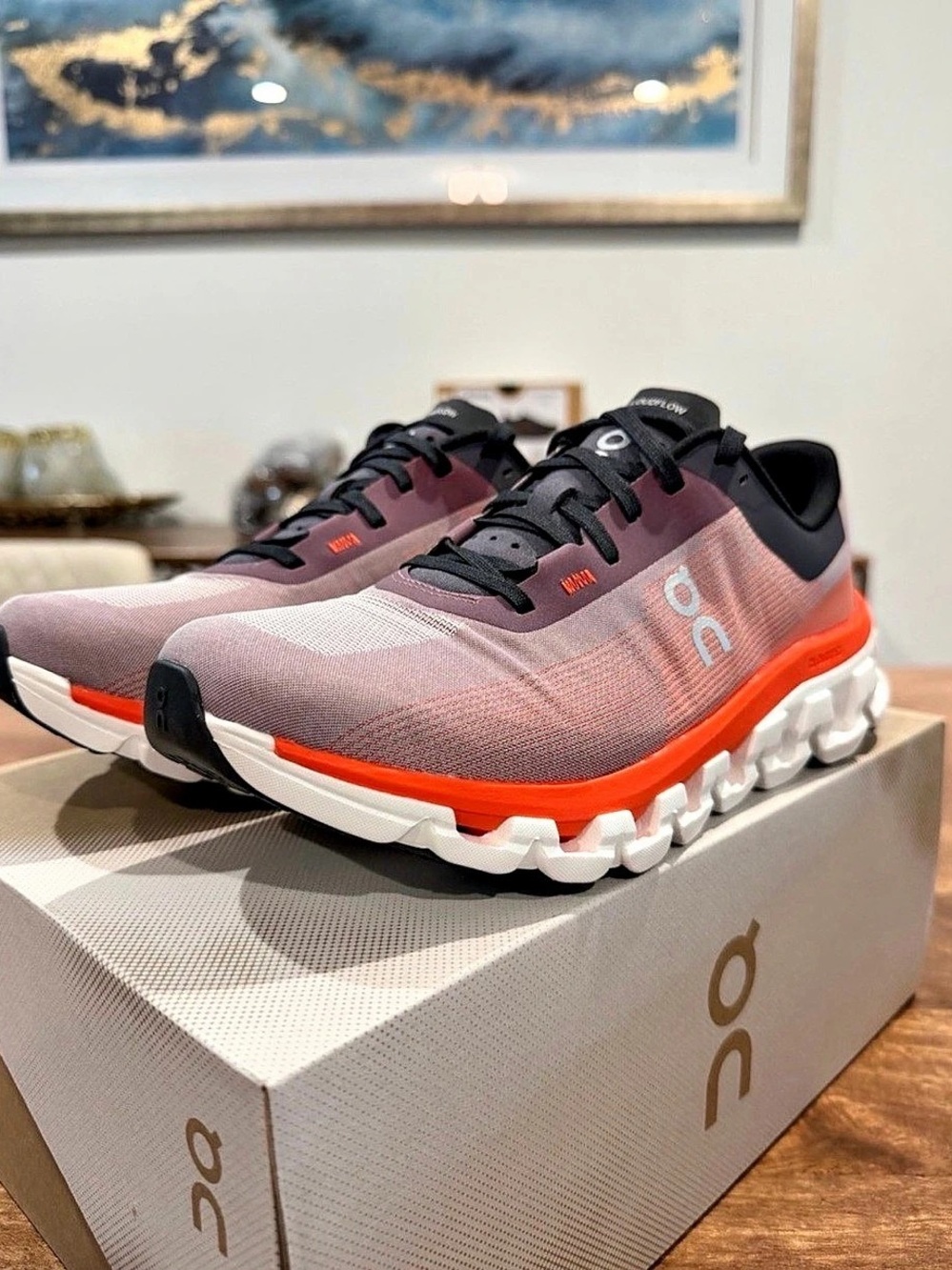 On Cloudflow 4 Quartz/Flame Sneakers-Size 9W/7.5M BNIB MSRP 200$